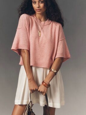 Anthropologie twofer cashmere sweater mini dress.